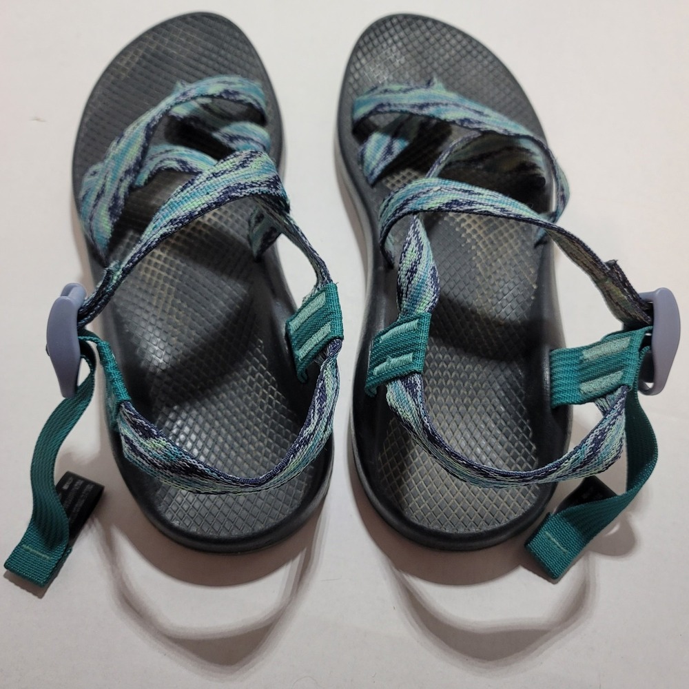 Chaco Z Cloud‎ 2 Women's Size 10 Trail Hiking Water Sandals Blue Green Waves - Picture 2 of 12